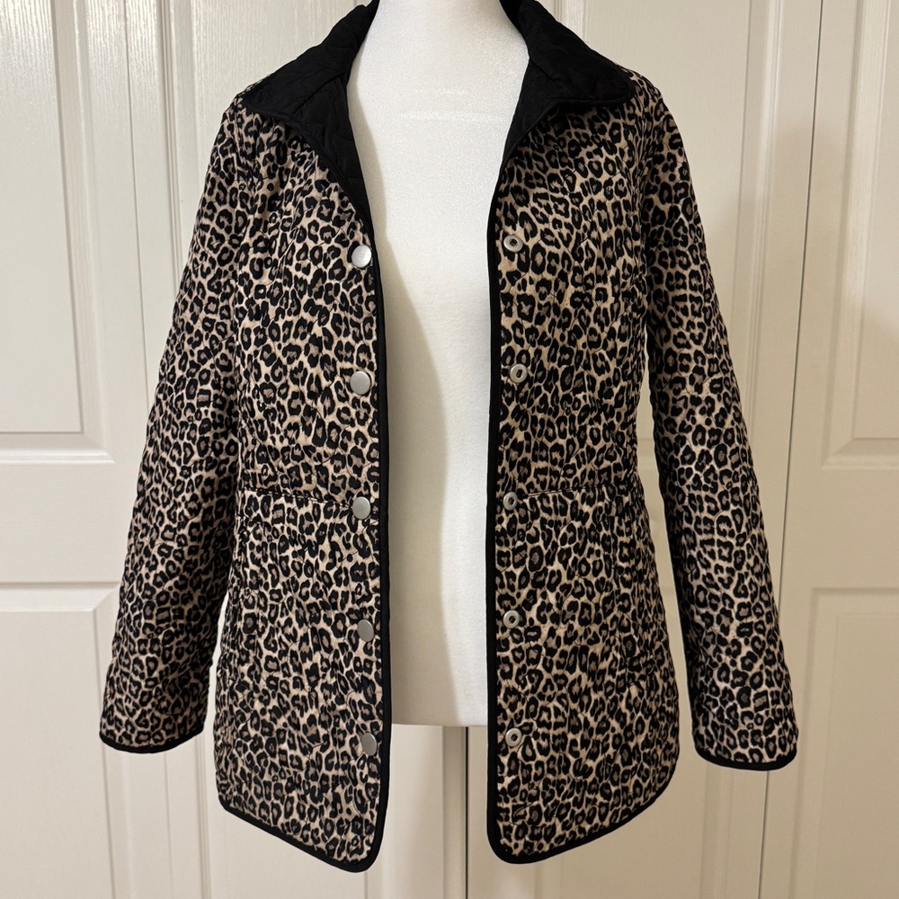 CHICO’S Cheetah Reversible Quilt Jacket Sz 0 - Picture 12 of 16